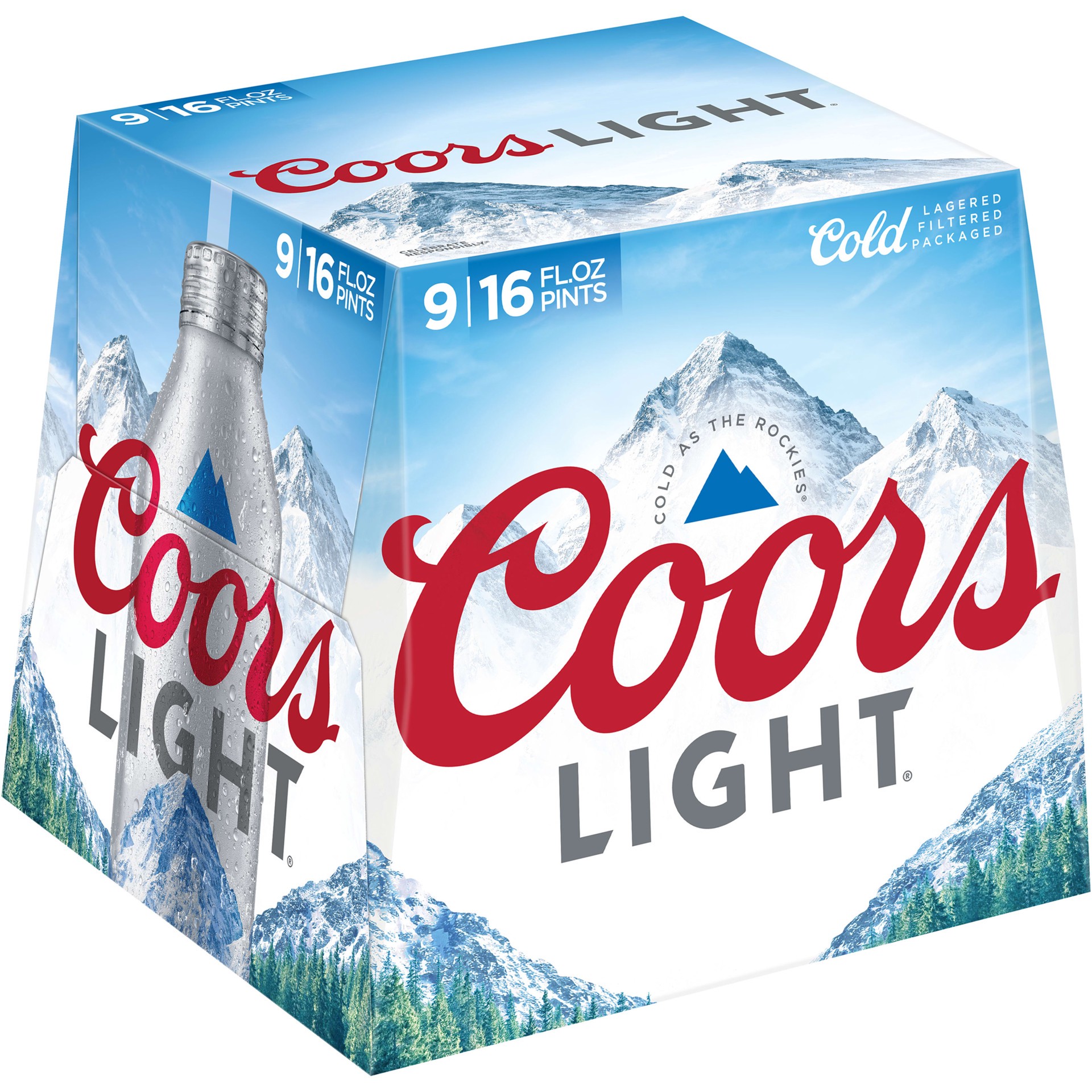 slide 2 of 5, Coors Light 9 Pack Aluminum Bottles, 9 ct; 16 oz