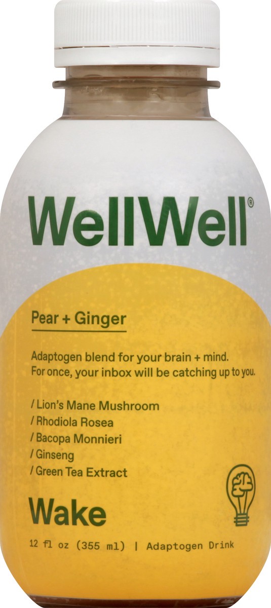 slide 5 of 11, WellWell Wake Pear Ginger Adaptogen Drink 12 oz, 12 oz