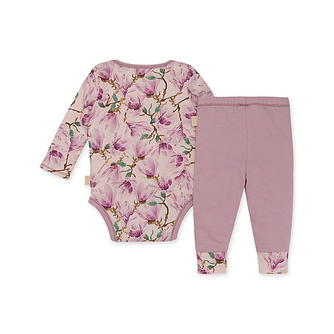 slide 2 of 2, Burt's Bees Baby Newborn Magnificent Magnolias Bodysuit and Pant Set - Pink, 2 ct