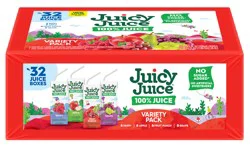 Juicy Juice 100% Juice, Shelf Stable Juice Box Variety Pack, 32 Count, 6.75 fl oz Boxes