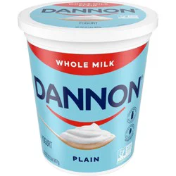 Dannon Plain Whole Milk Yogurt, 32 OZ Quart