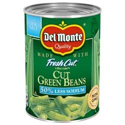 Del Monte Fresh Cut Blue Lake Reduced Sodium Cut Green Beans, 14.5 oz Can