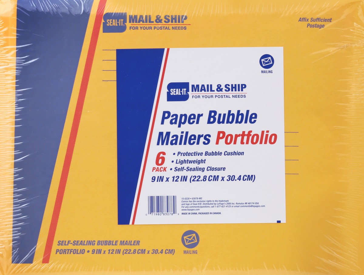 slide 2 of 2, Seal-It Mailers 6 ea, 6 ct