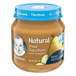 Gerber 2nd Foods Natural Pear Zucchini Baby Food