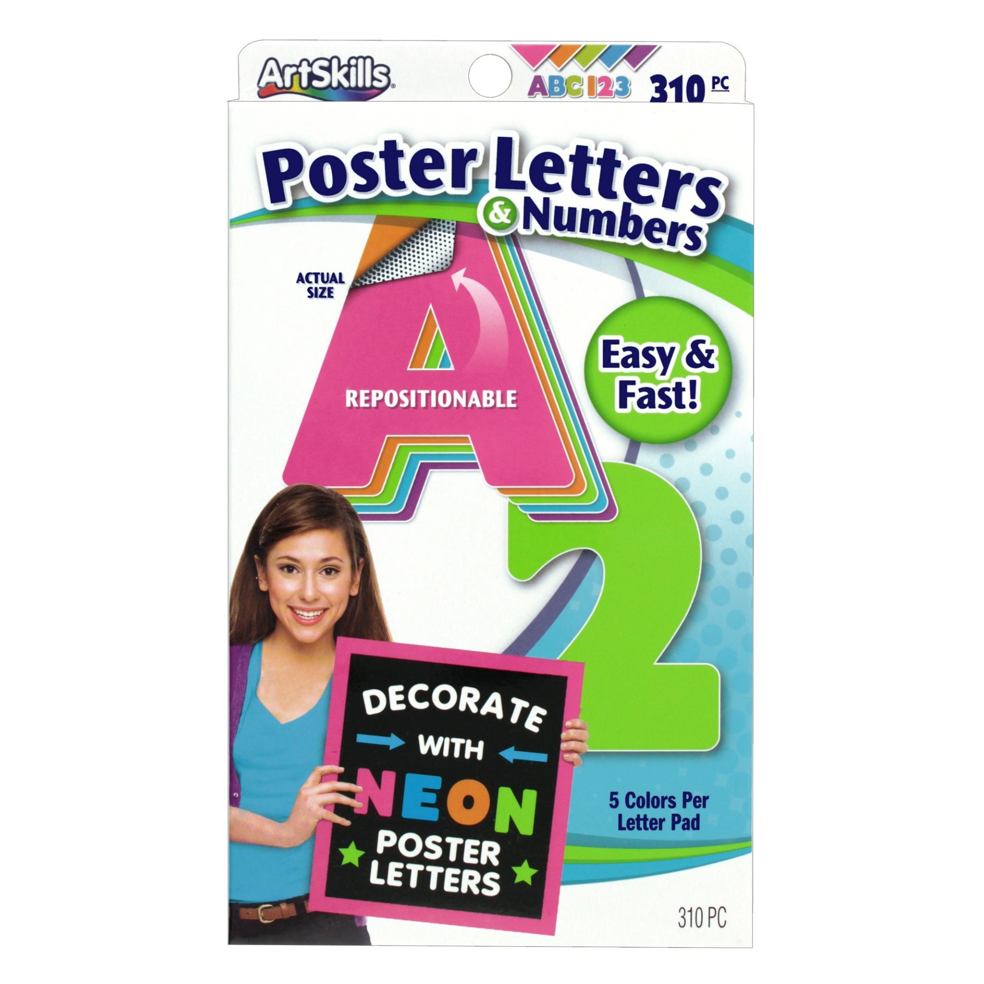 slide 1 of 3, ArtSkills Poster Letters Neon, 1 ct