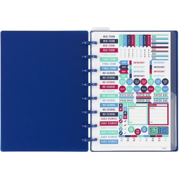 slide 2 of 5, TUL Discbound Weekly/Monthly Student Planner, Junior Size, Blue, July 2021 To June 2022, 1 ct
