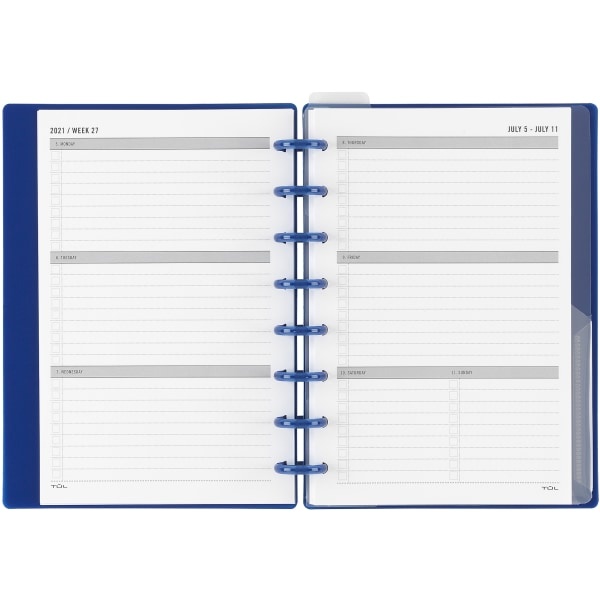 slide 4 of 5, TUL Discbound Weekly/Monthly Student Planner, Junior Size, Blue, July 2021 To June 2022, 1 ct