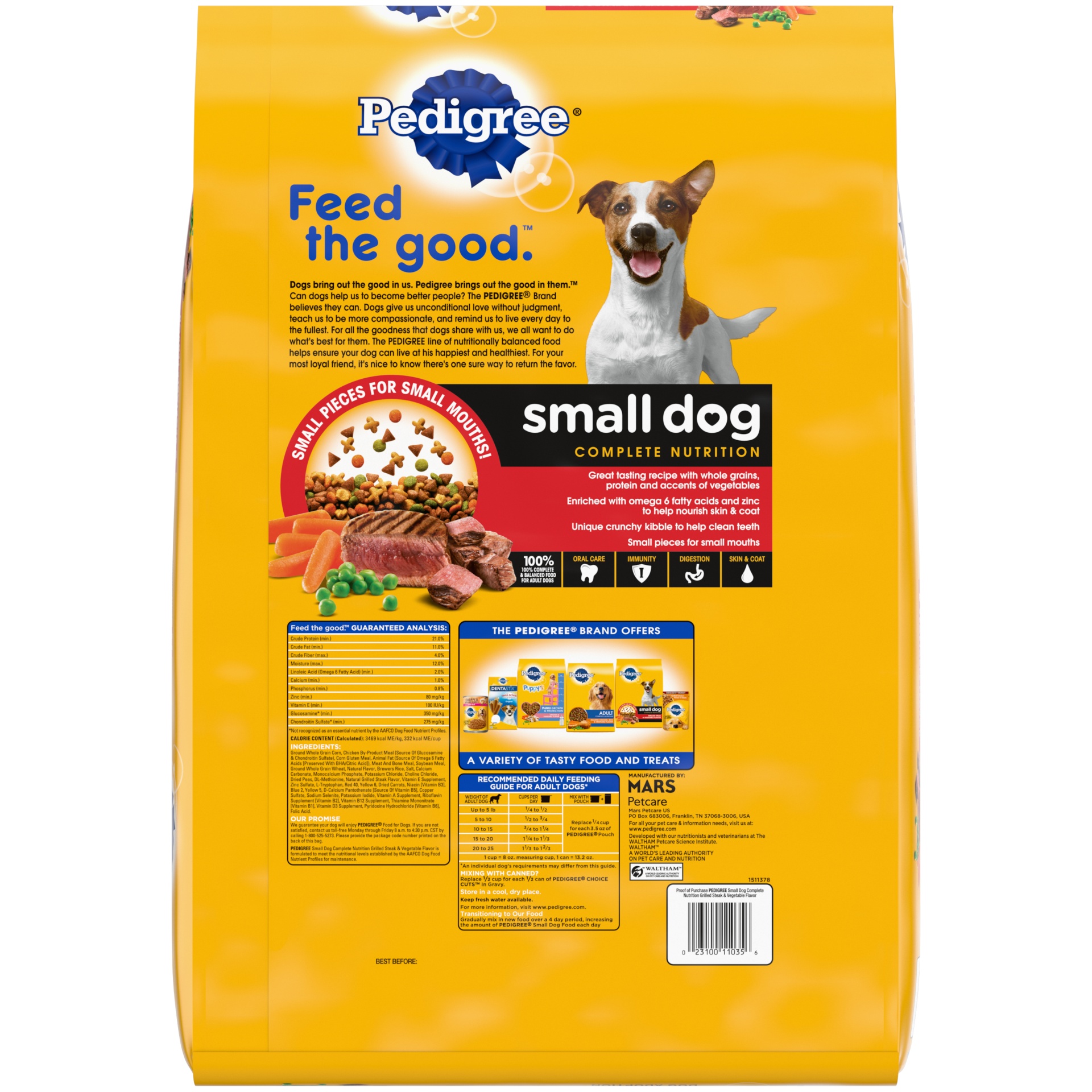 PEDIGREE Small Dog Complete Nutrition Small Breed Adult Dry Dog Food Grilled Steak and Vegetable
