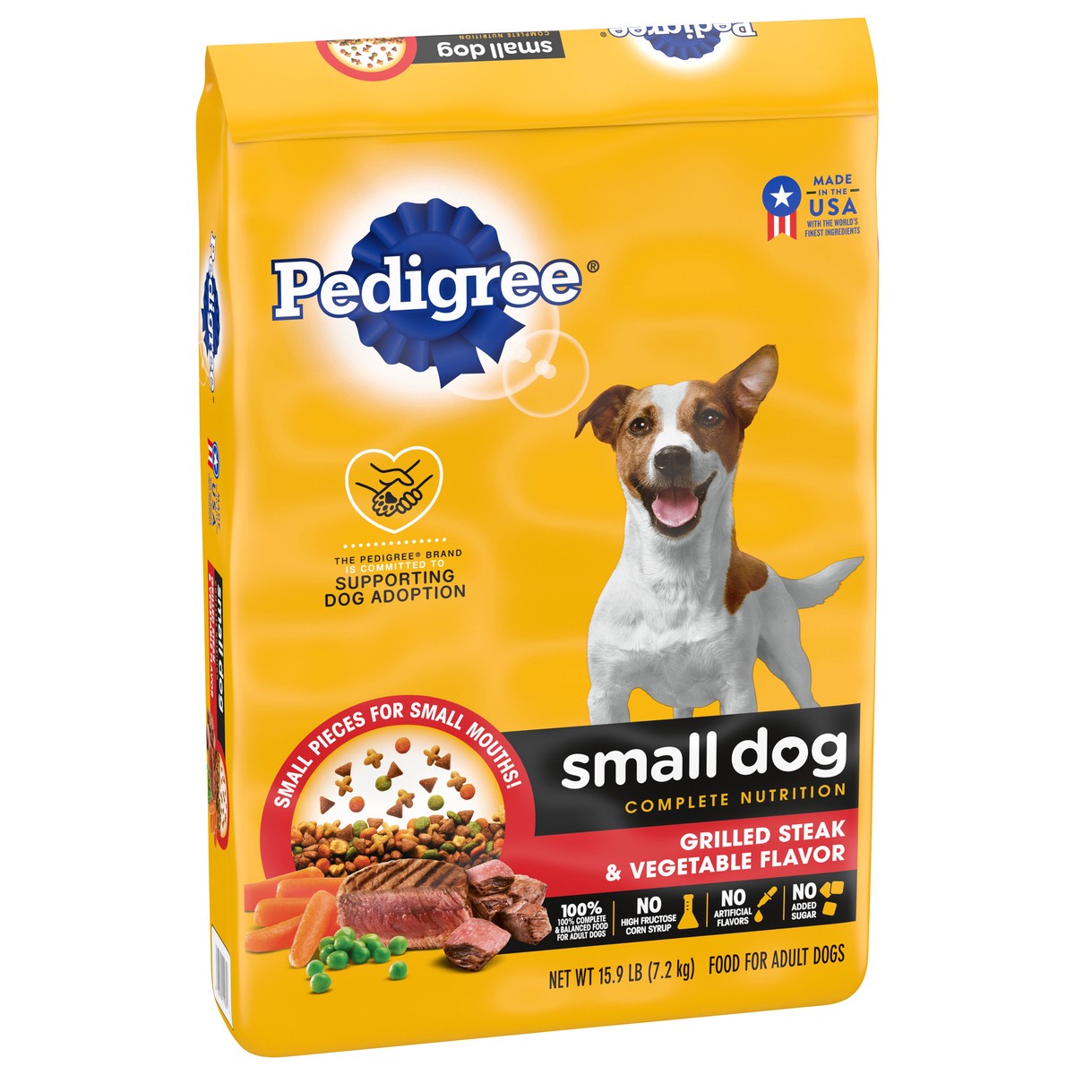 slide 2 of 12, PEDIGREE Small Dog Complete Nutrition Small Breed Adult Dry Dog Food Grilled Steak and Vegetable Flavor Dog Kibble, 3.5 lb. Bag, 15.9 lb