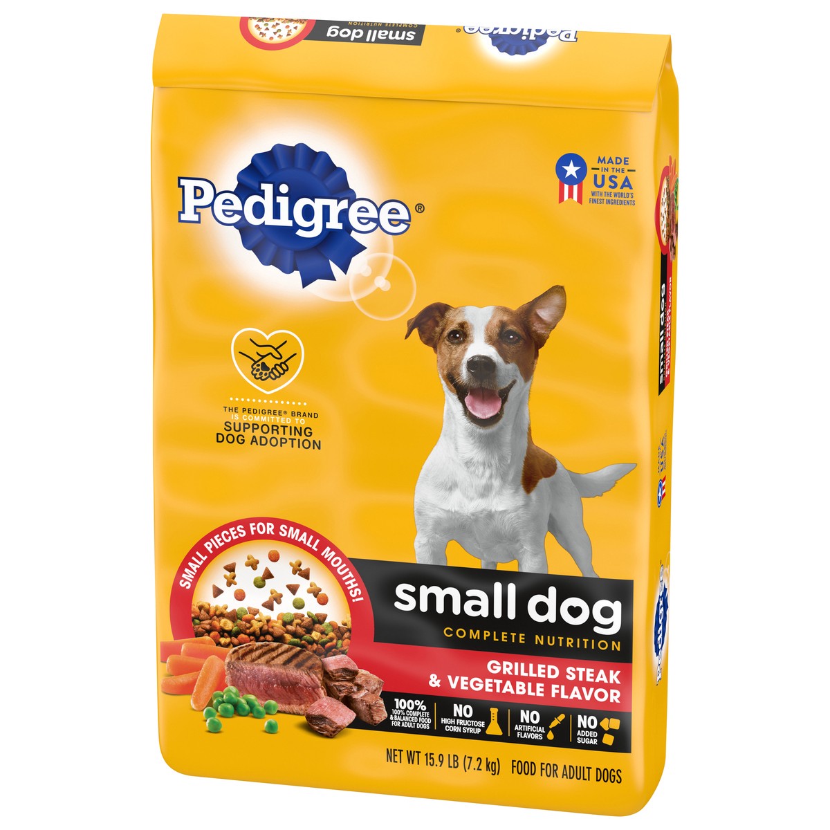 slide 3 of 12, PEDIGREE Small Dog Complete Nutrition Small Breed Adult Dry Dog Food Grilled Steak and Vegetable Flavor Dog Kibble, 3.5 lb. Bag, 15.9 lb