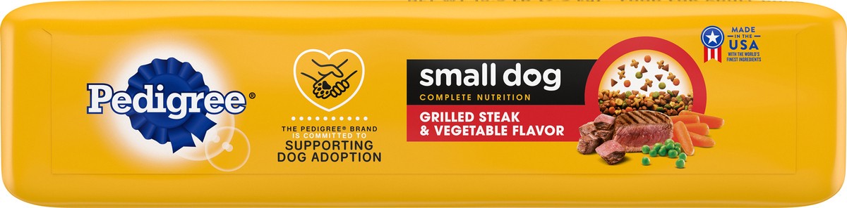 slide 8 of 12, PEDIGREE Small Dog Complete Nutrition Small Breed Adult Dry Dog Food Grilled Steak and Vegetable Flavor Dog Kibble, 3.5 lb. Bag, 15.9 lb