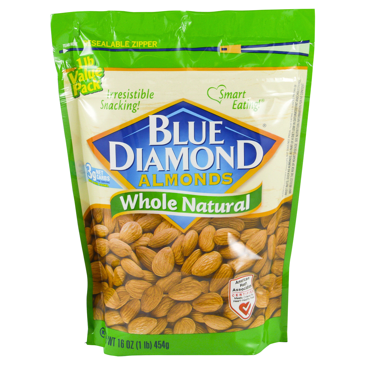 slide 1 of 2, Blue Diamond Whole Natural Almonds, 16 oz
