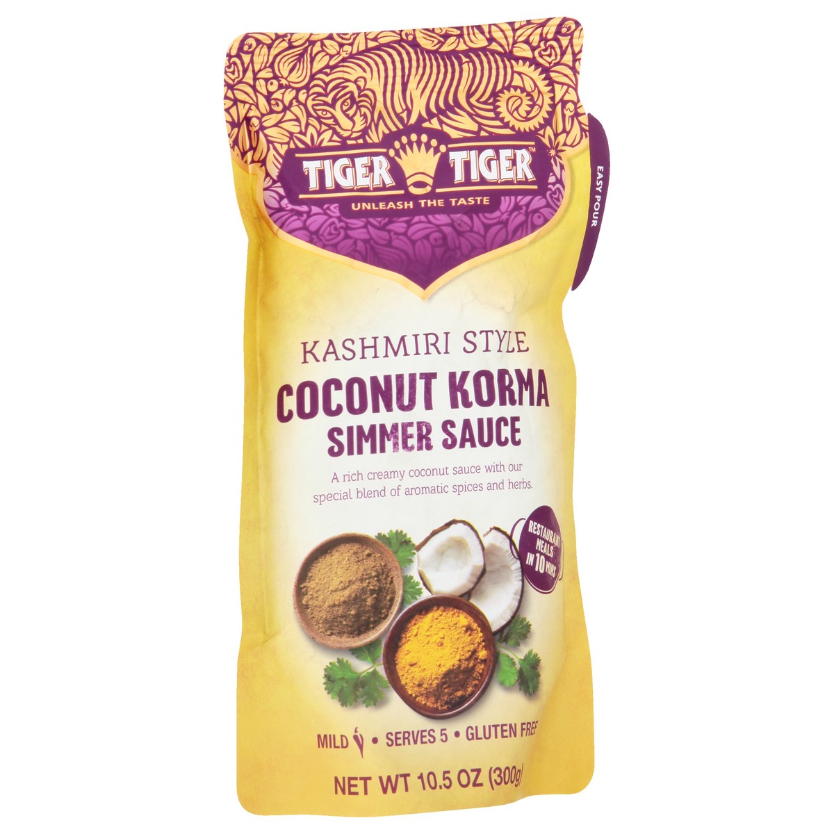 slide 10 of 12, Tiger Tiger Mild Kashmiri Style Coconut Korma Simmer Sauce 10.5 oz, 10.5 oz