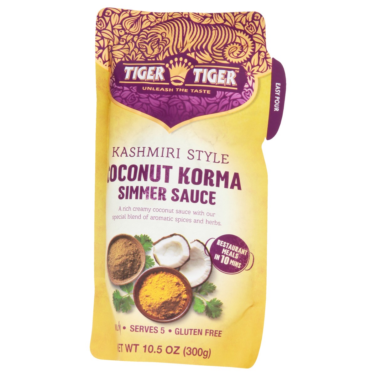 slide 12 of 12, Tiger Tiger Mild Kashmiri Style Coconut Korma Simmer Sauce 10.5 oz, 10.5 oz