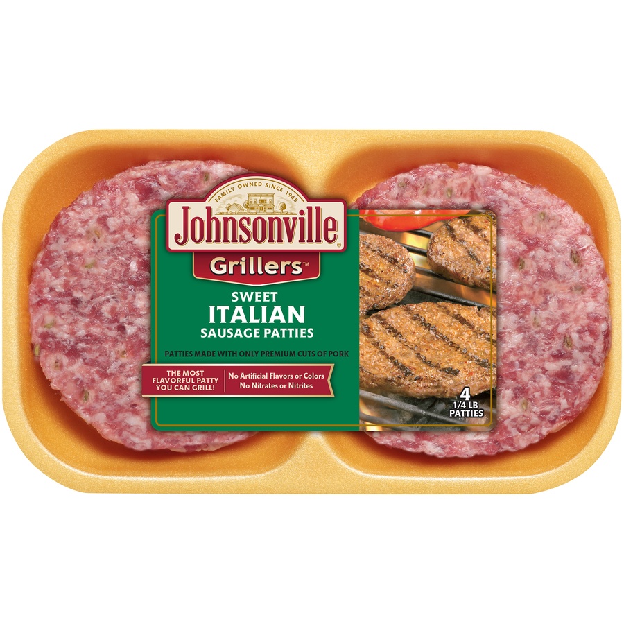 slide 1 of 2, Johnsonville Sausage Patties - Sweet Italian, 4 ct; 16 oz