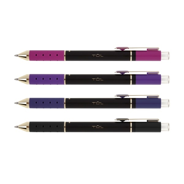 slide 1 of 1, TUL Retractable Gel Pens, Medium Point, Black Barrel, Assorted Ink Colors, 0.7 mm, 1 ct