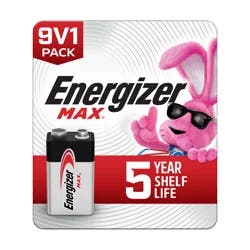 Energizer MAX 9V Batteries (1 Pack), 9 Volt Alkaline Batteries