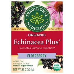 Traditional Medicinals Organic Echinacea Plus Elderberry Caffeine Free Herbal Tea