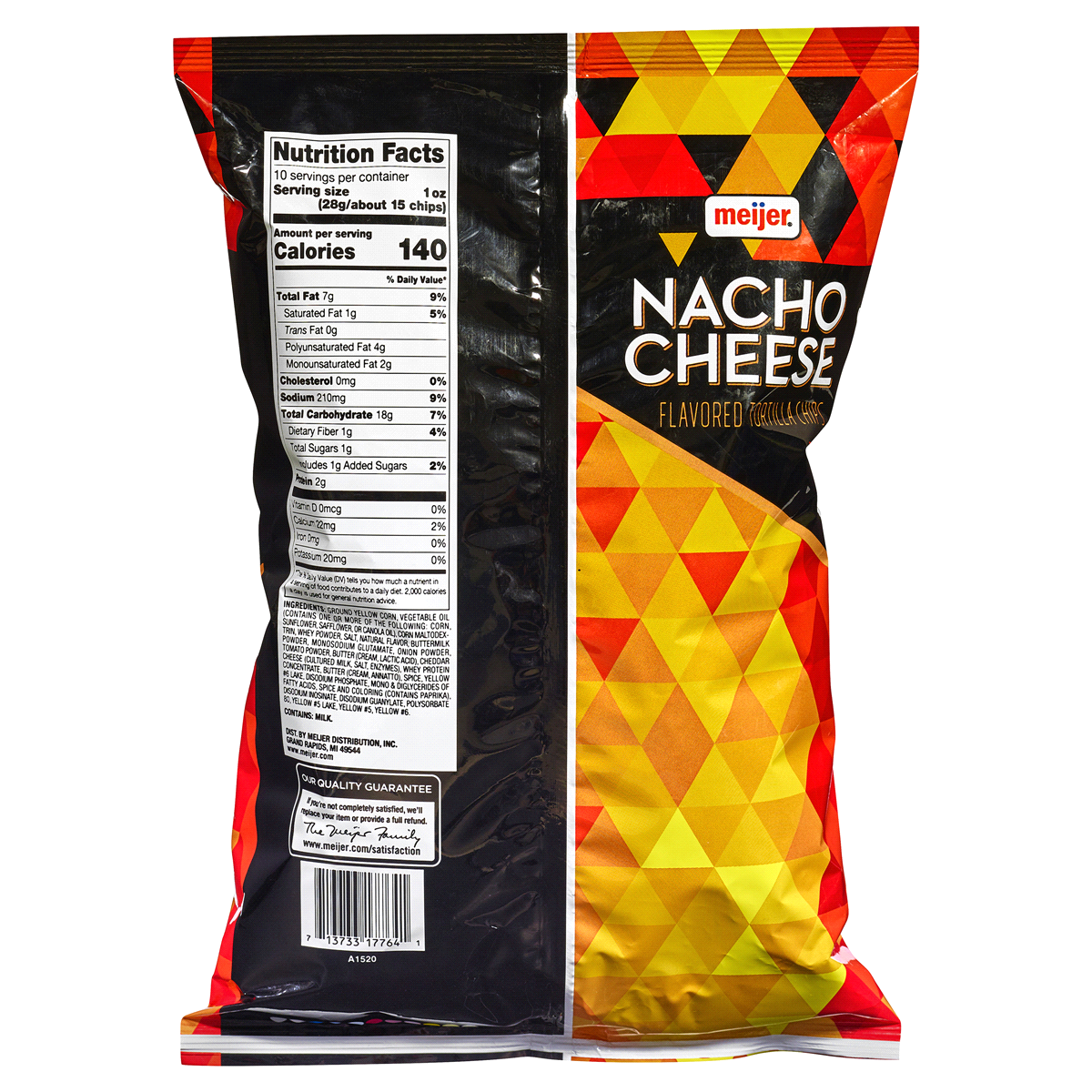 slide 2 of 3, Meijer Nacho Flavored Tortilla Chips, 10 oz