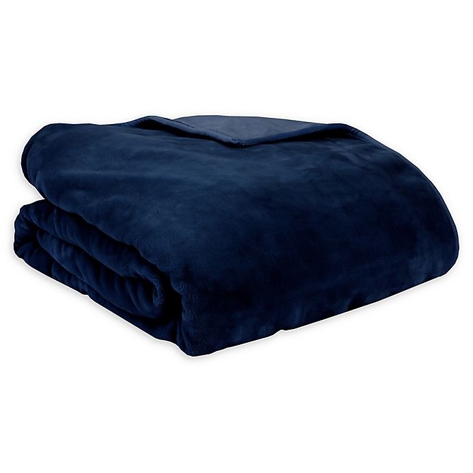 slide 1 of 10, Therapedic Reversible Small Weighted Blanket - Navy, 12 lb