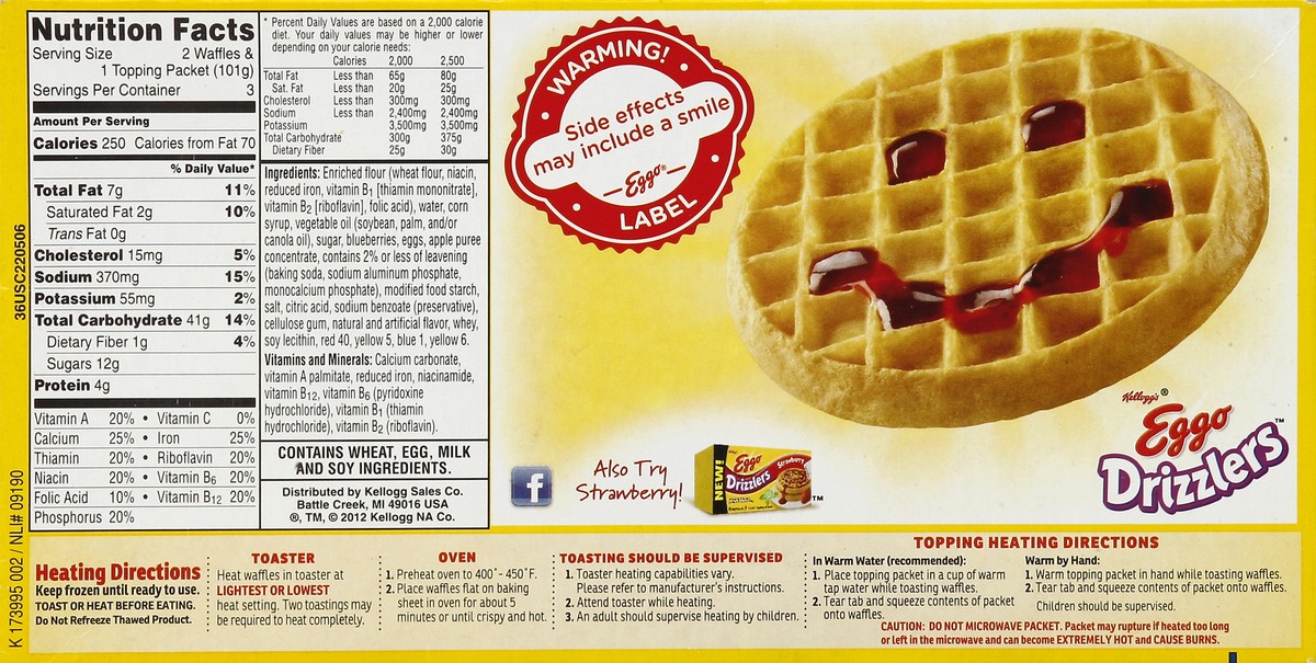 slide 6 of 6, Eggo Drizzler Blueberry, 1 ct