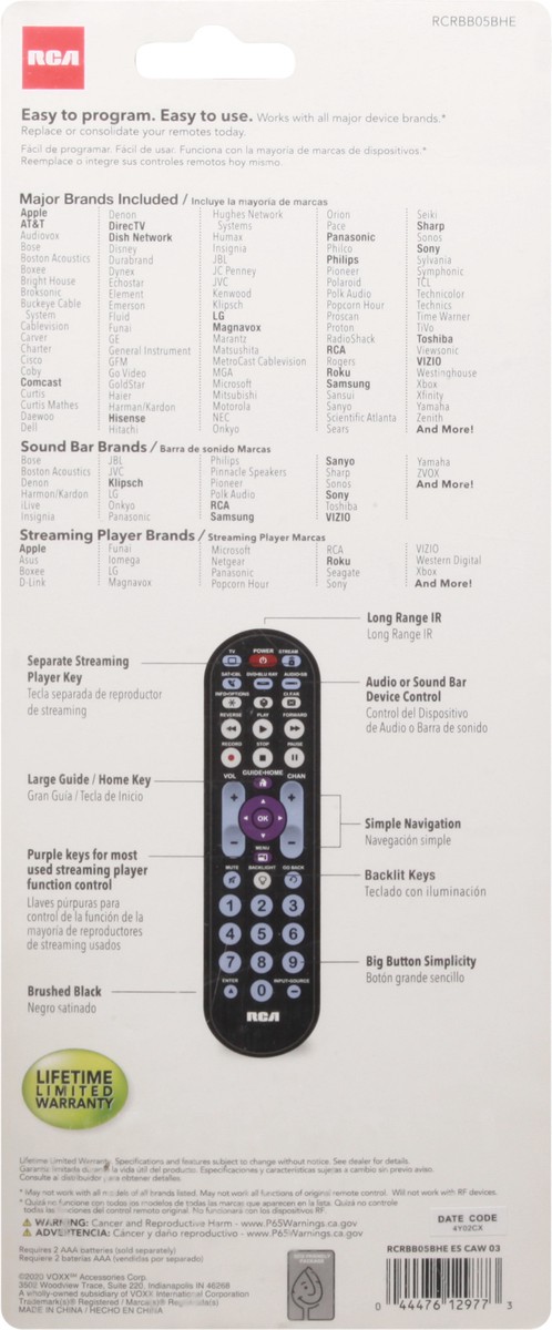 slide 9 of 10, RCA PlatinumPro 5-Device Backlit Universal Streaming Remote, 1 ct