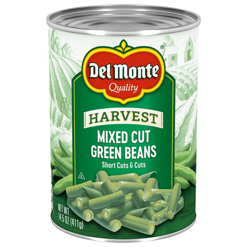 slide 1 of 5, Del Monte Harvest Cut Green Beans, 14.5 oz Can, 14.5 oz