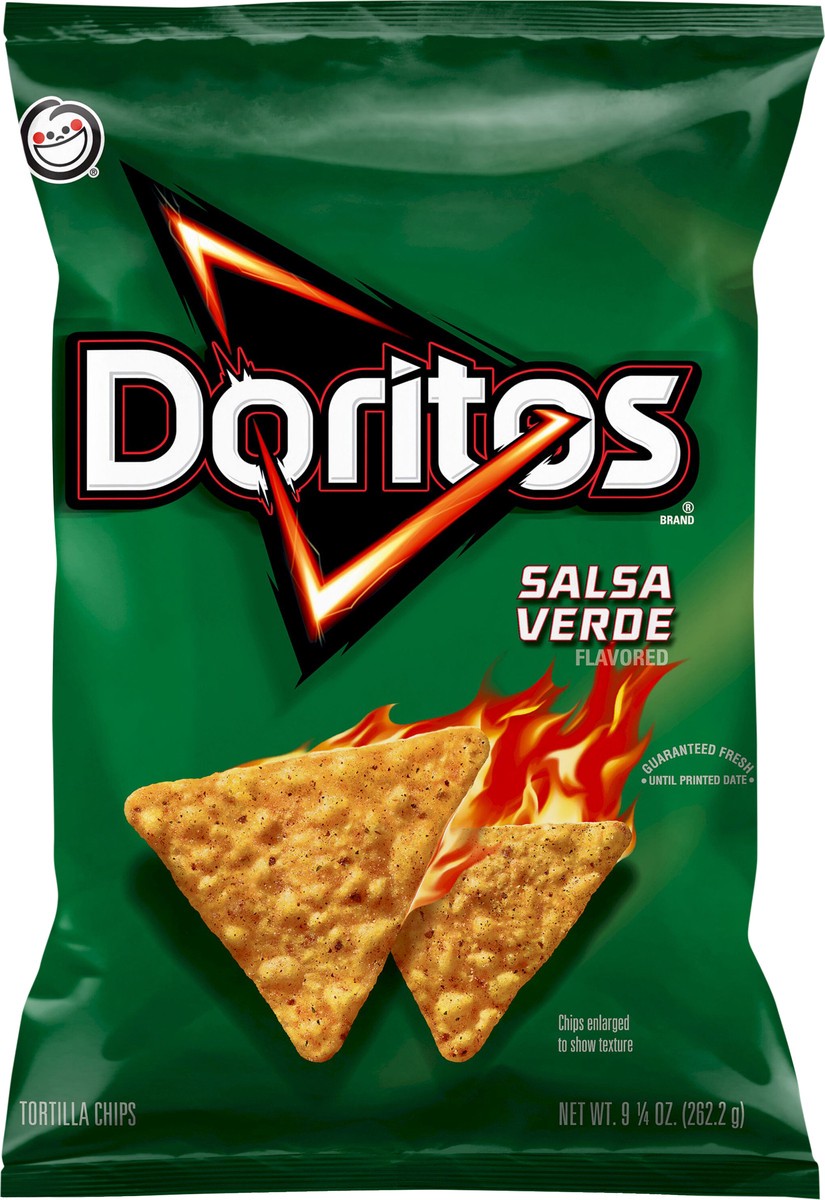 slide 6 of 7, Doritos Tortilla Chips Salsa Verde Flavored 9 1/4 Oz, 9.25 oz
