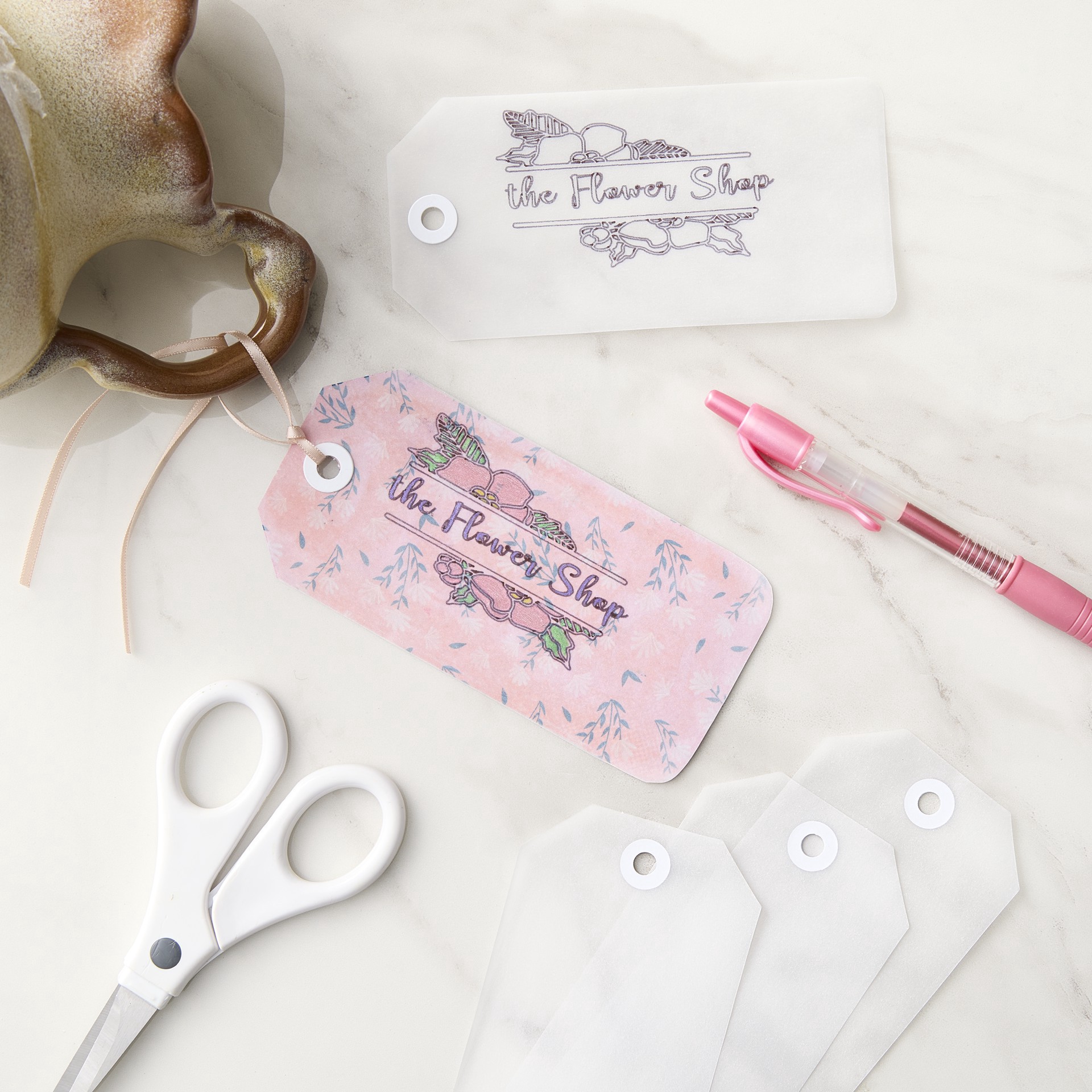 slide 3 of 4, 2.5" X 5.12" White Vellum Tags By Recollections, 20ct., 20 ct