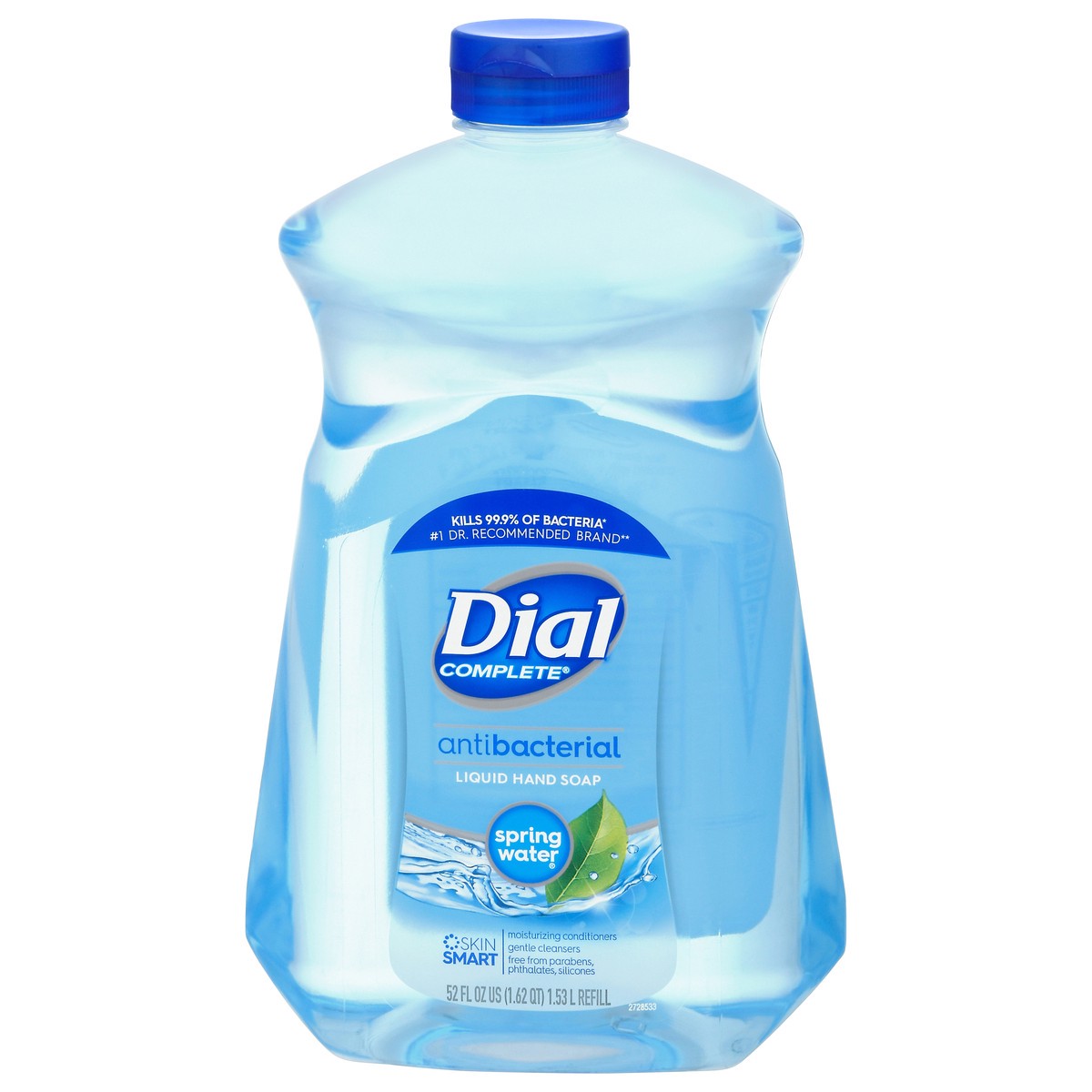slide 1 of 19, Dial Complete Antibacterial Liquid Hand Soap Refill, Spring Water, 52 fl oz, 52 oz