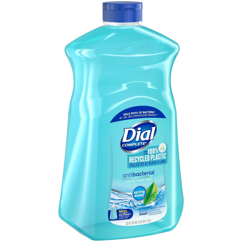 slide 11 of 19, Dial Complete Antibacterial Liquid Hand Soap Refill, Spring Water, 52 fl oz, 52 oz