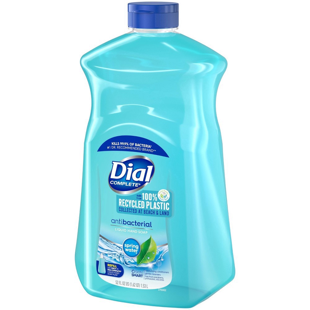 slide 14 of 19, Dial Complete Antibacterial Liquid Hand Soap Refill, Spring Water, 52 fl oz, 52 oz