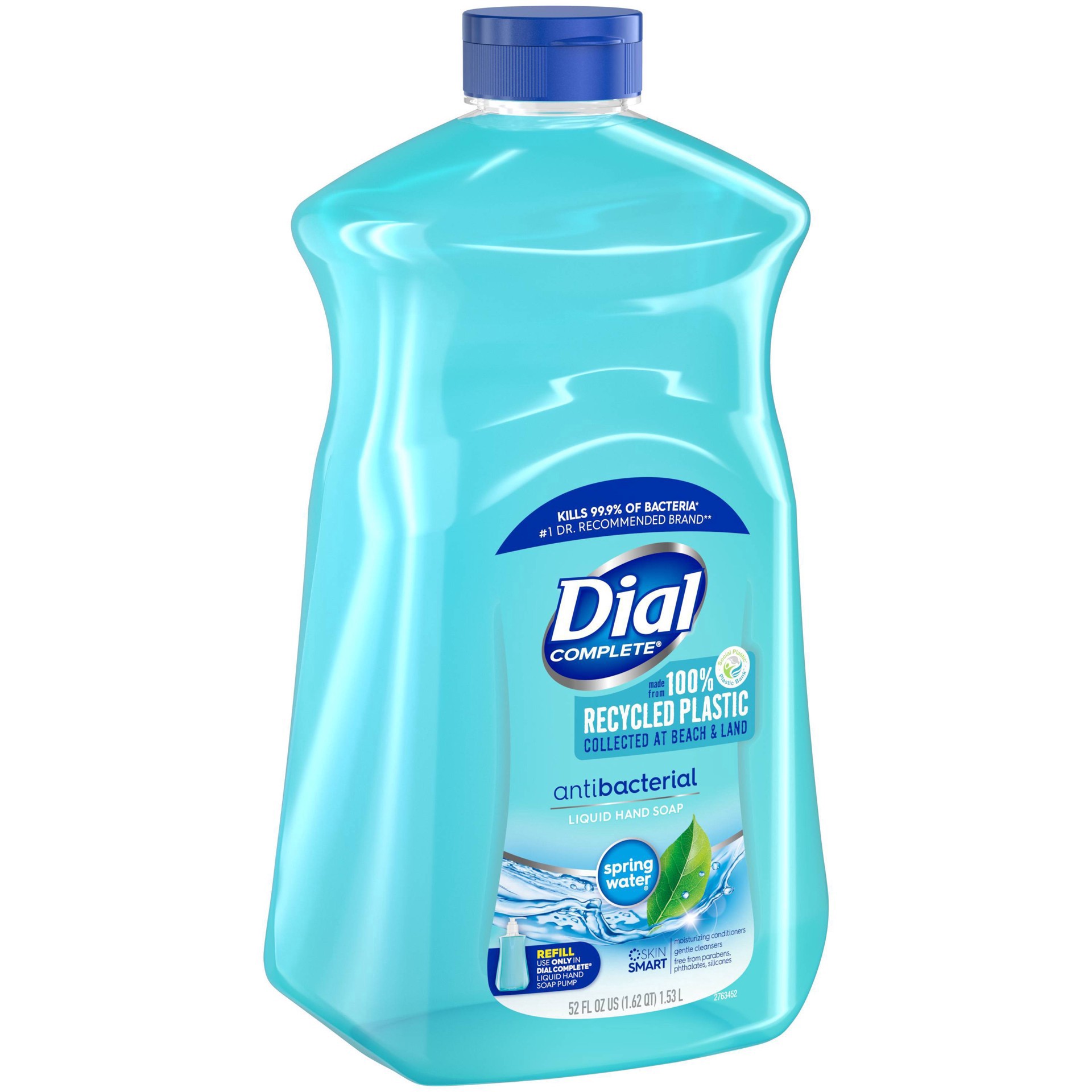 slide 8 of 19, Dial Complete Antibacterial Liquid Hand Soap Refill, Spring Water, 52 fl oz, 52 oz