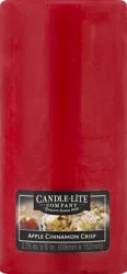 Candle-Lite Apple Cinnamon Crisp Pillar Candle - Red