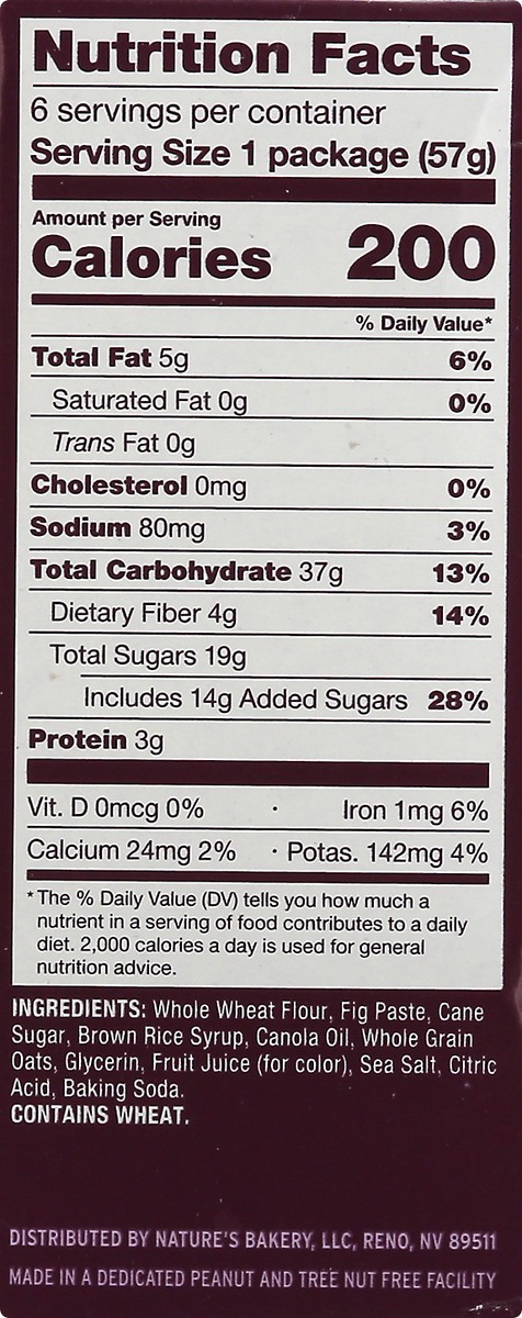 slide 4 of 9, Nature's Bakery Original Fig Whole Wheat Bars, Snack Bars, 6 Ct, 6 ct