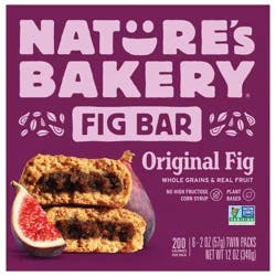 Nature's Bakery Original Fig Whole Wheat Bars, Snack Bars, 6 Ct