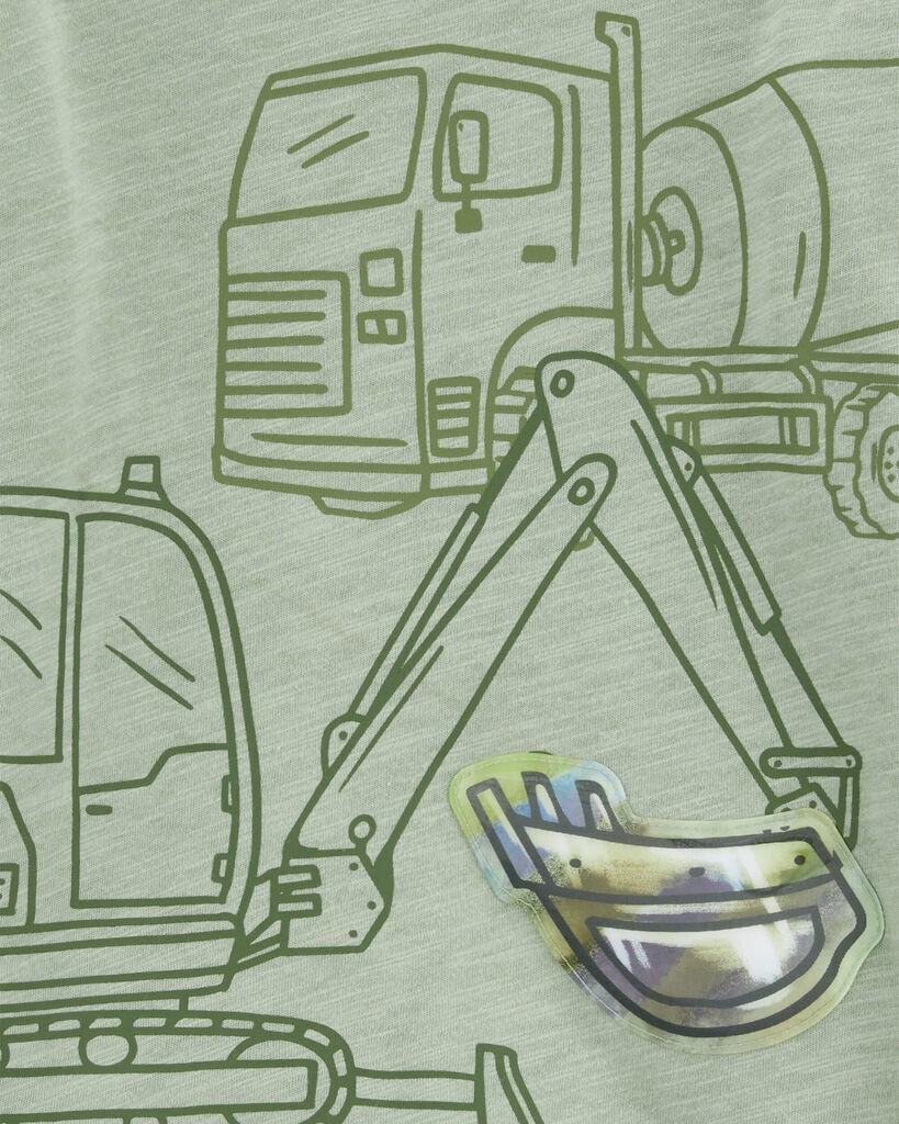 slide 3 of 4, Carter's Toddler Construction Cotton Blend Long-Sleeve Tee - Green Green 4T, 1 ct