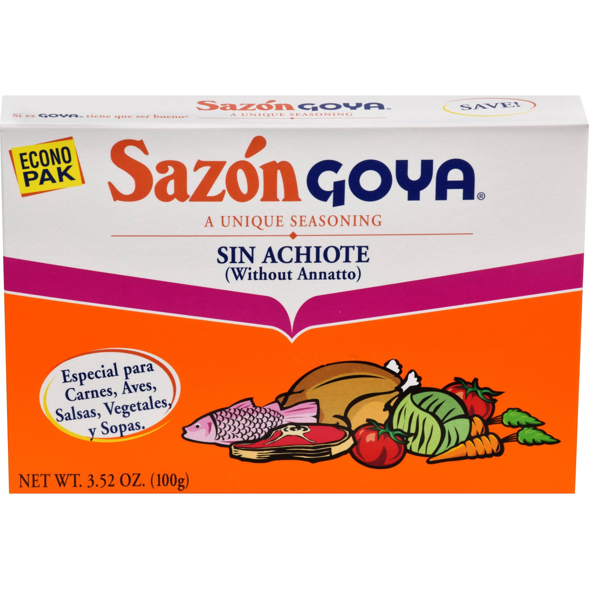 slide 1 of 5, Sazon Goya Unique Seasoning without Annatto, 3.52 oz