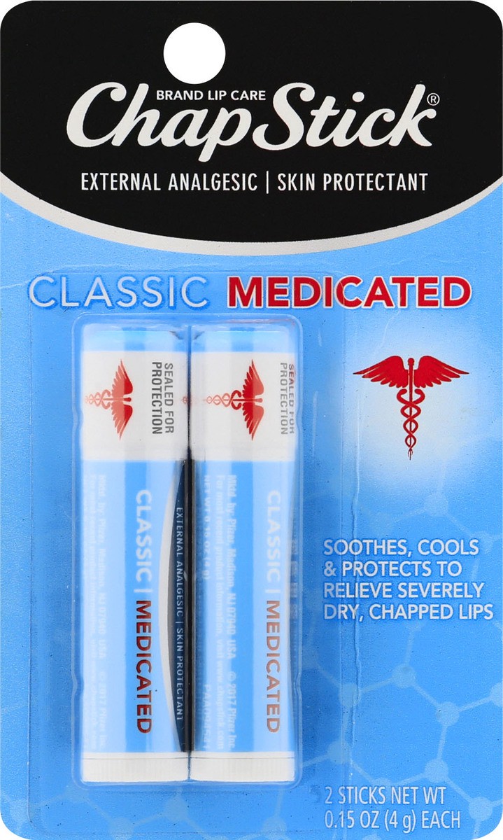 slide 6 of 9, ChapStick Classic Medicated Lip Balm 2 ea, 2 ct