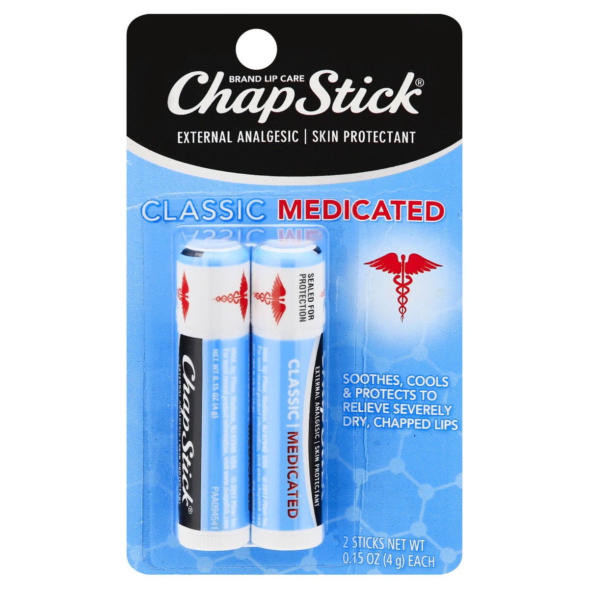 slide 1 of 9, ChapStick Classic Medicated Lip Balm 2 ea, 2 ct