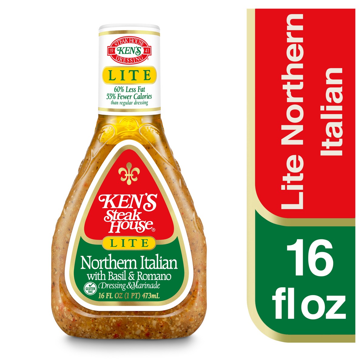 slide 1 of 12, Ken's Steak House Lite Northern Italian with Basil & Romano Salad Dressing & Marinade 16 fl oz, 16 fl oz