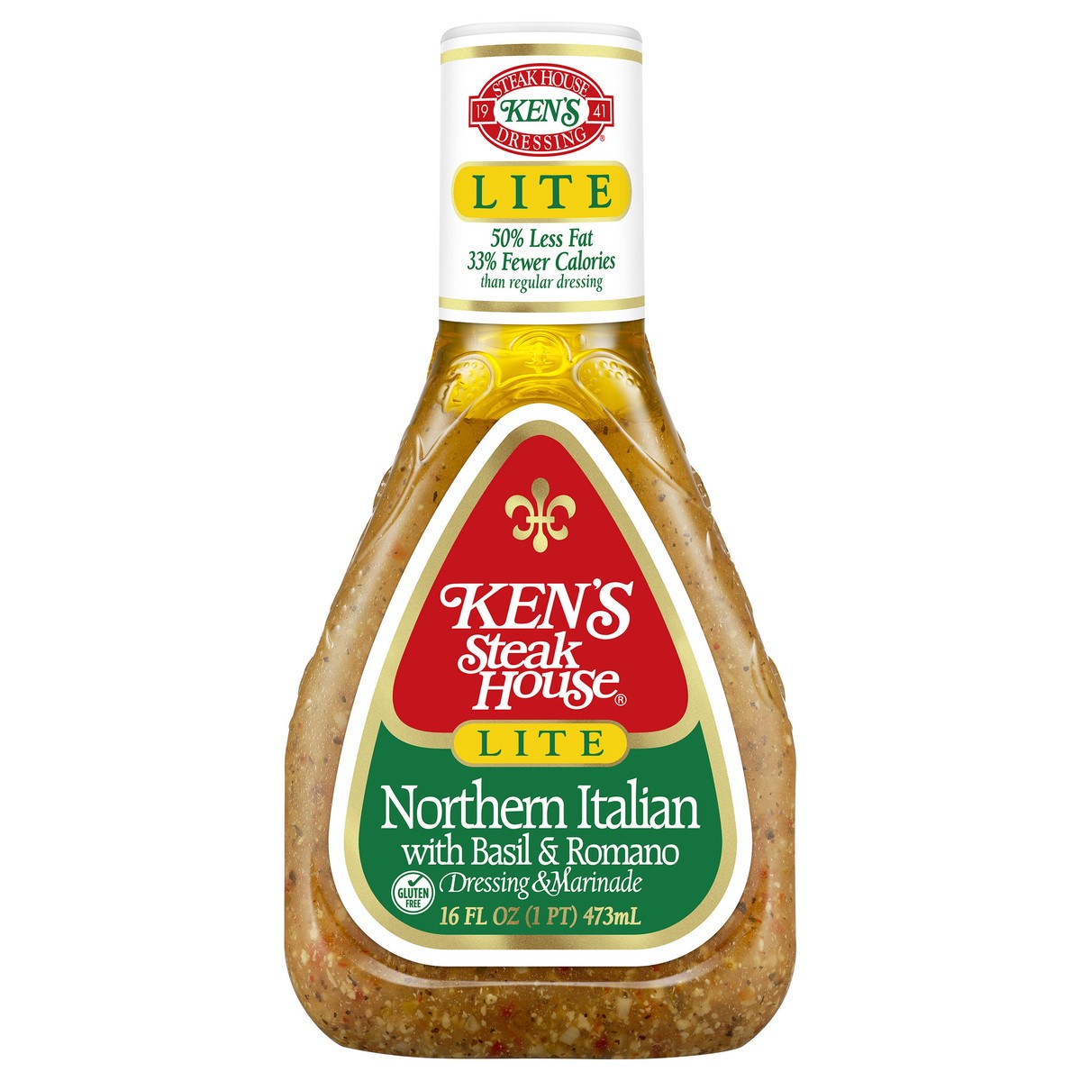 slide 1 of 12, Ken's Steak House Ken's Lite Northern Italian With Basil And Romano Dressing And Marinade, 16 oz