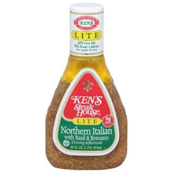Ken's Steak House Lite Northern Italian with Basil & Romano Dressing & Marinade 16 fl oz