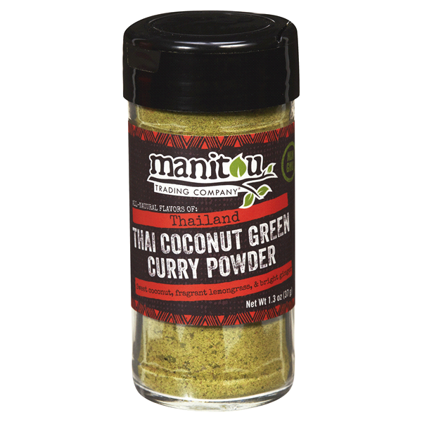 slide 1 of 1, Manitou Trading Company Thai Coconut Green Curry Powder, 1.3 oz