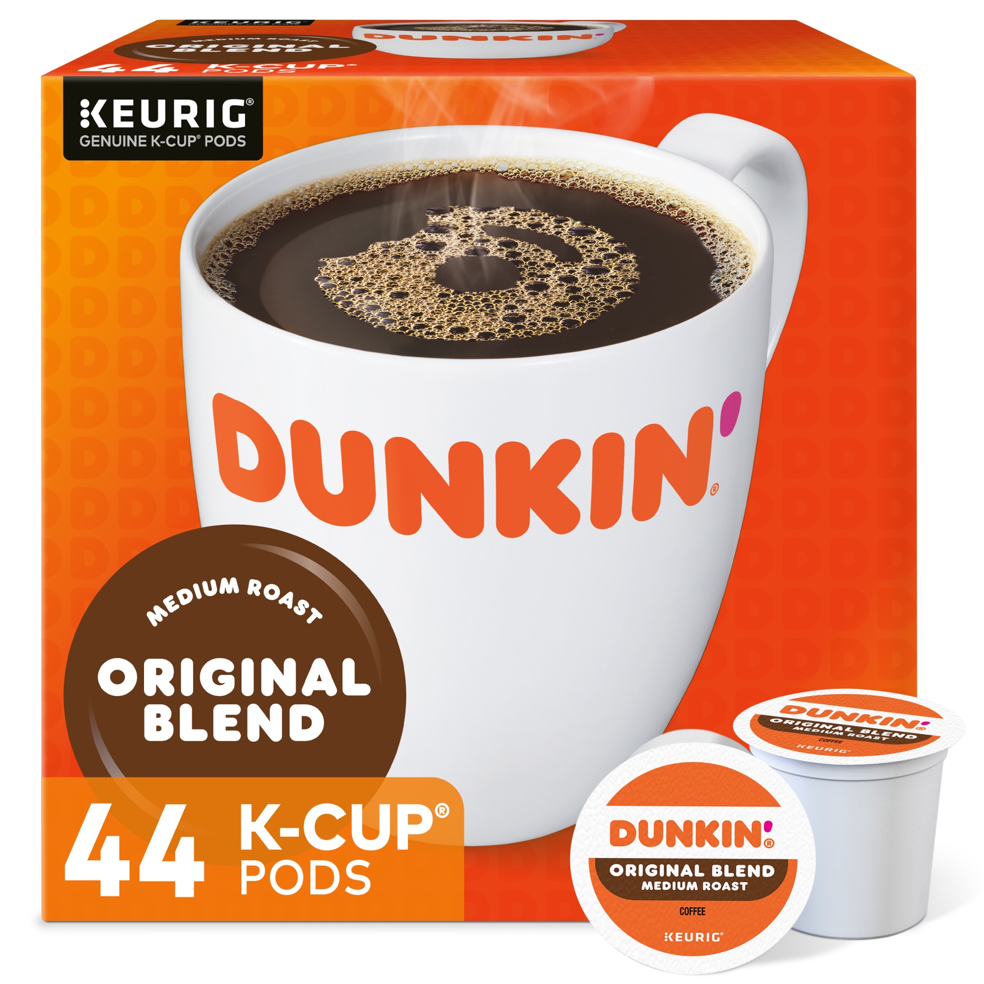 slide 1 of 8, Dunkin' Donuts Original Blend Coffee Keurig K-Cup Pods, 44 ct