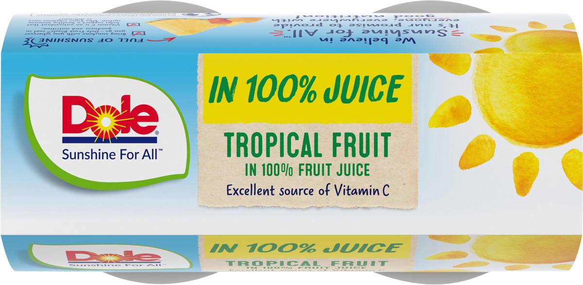 slide 8 of 9, Dole 100% Natural Tropical Fruit in a Juice, 4 ct; 4 oz