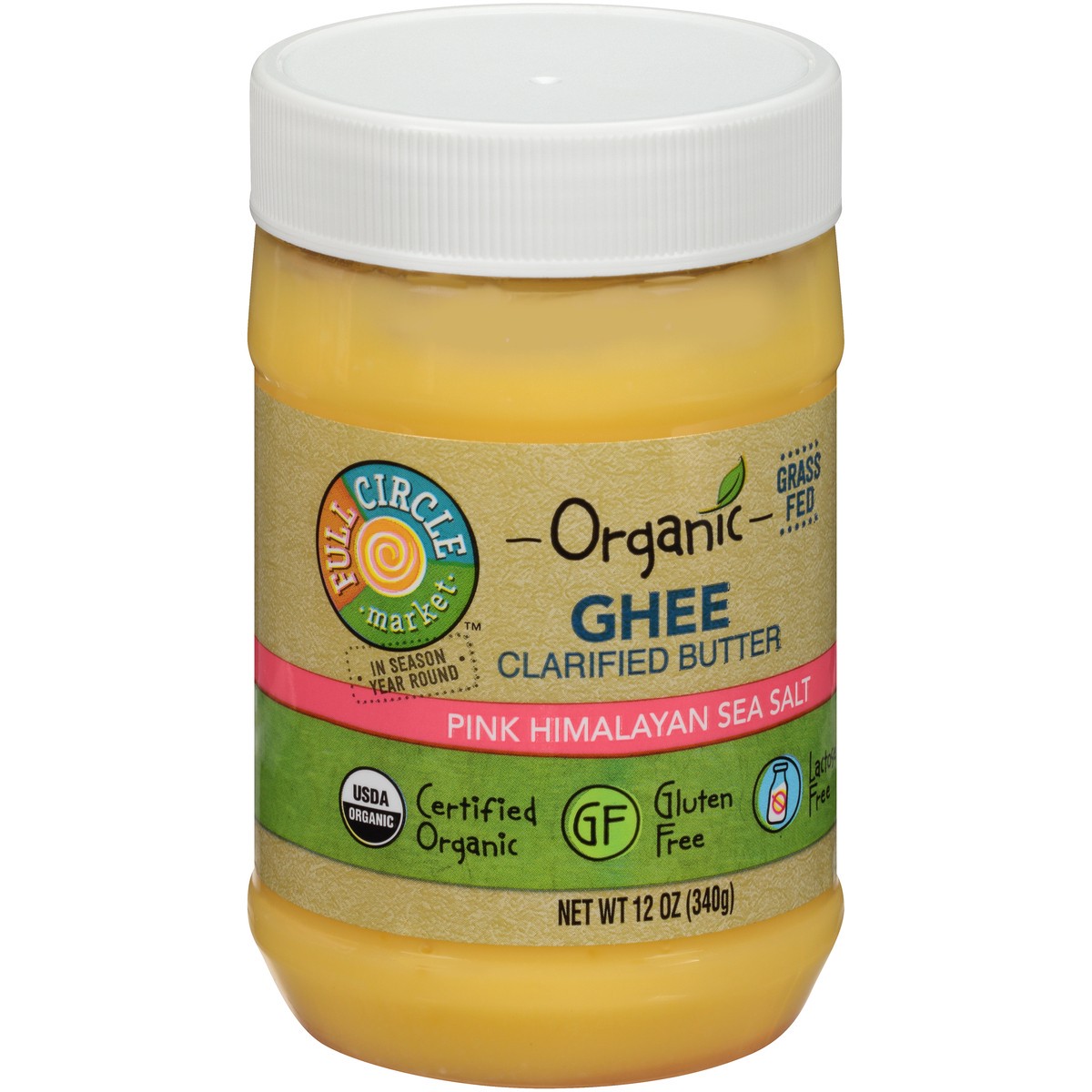 slide 4 of 9, Full Circle Market Pink Himalayan Sea Salt Clarified Butter Ghee, 12 oz