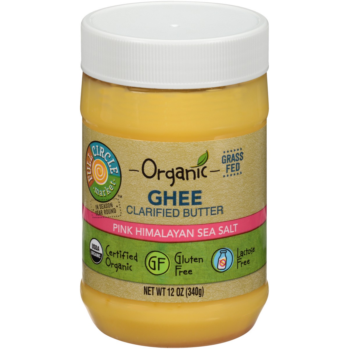 slide 1 of 9, Full Circle Market Pink Himalayan Sea Salt Clarified Butter Ghee, 12 oz