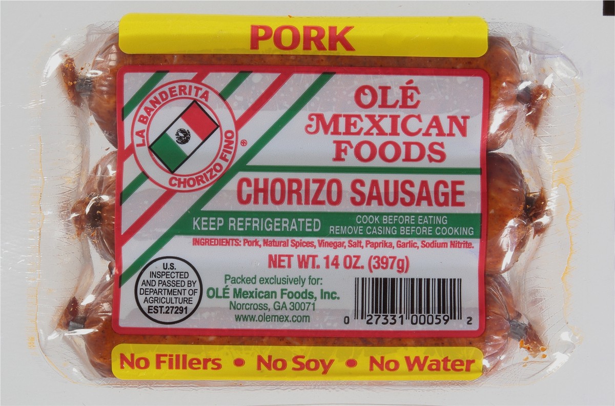 slide 2 of 13, Olé Mexican Foods Pork Chorizo Sausage 14 oz, 14 oz