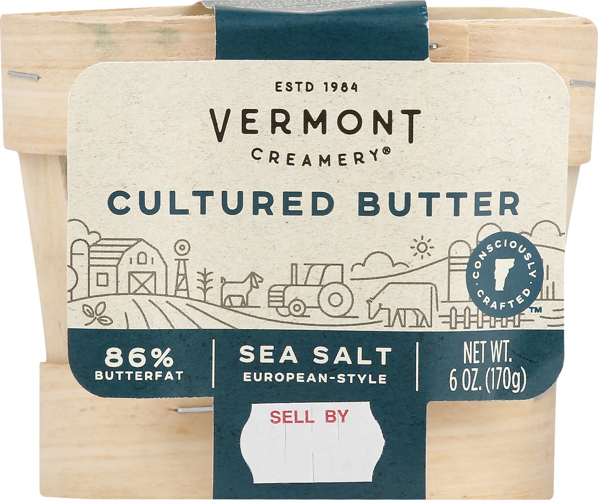 slide 3 of 8, Vermont Creamery European Style Sea Salt Crystals Cultured Butter, 6 oz